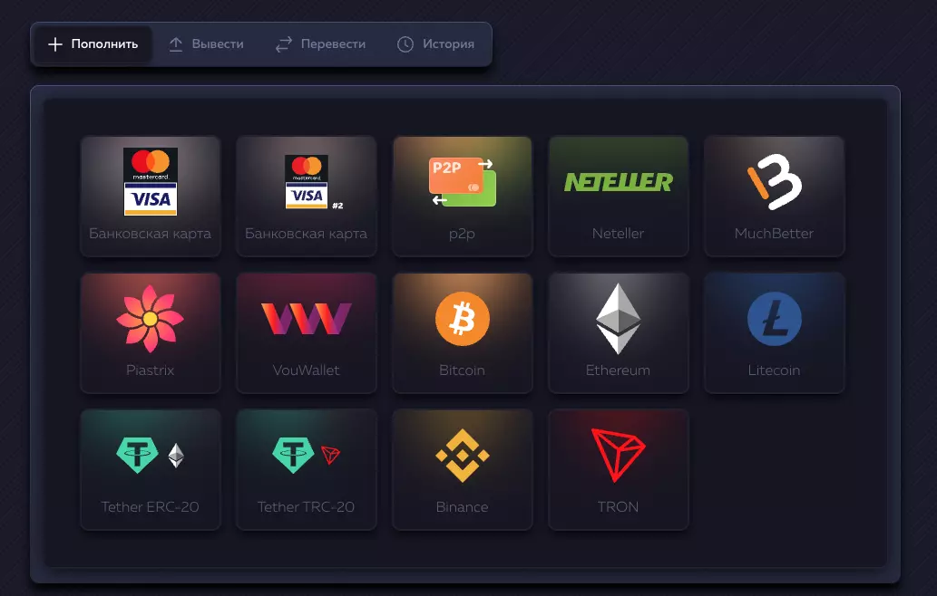 Платежные методы интернет казино